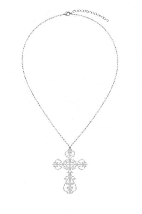 ORNAMENTAL CROSS ROSARY SILVER_COMPLETE