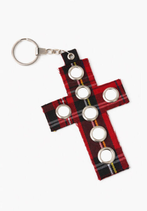 Rebel Cross Tartan Charm