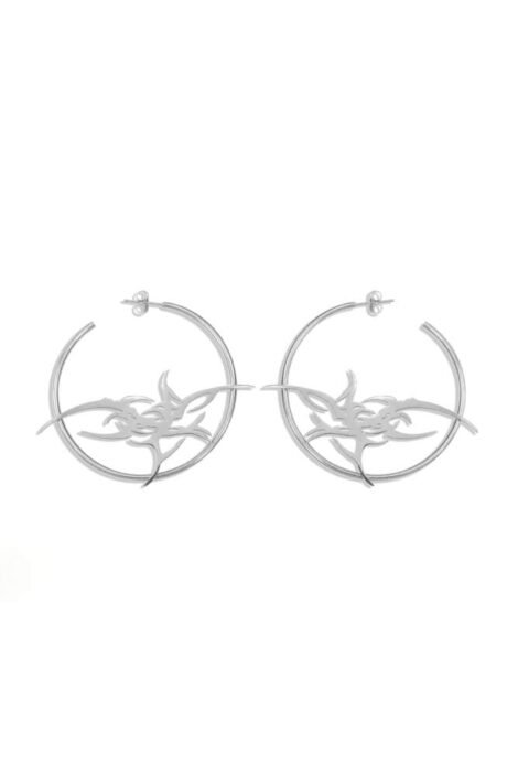 DARK TRACE HOOP_SILVER