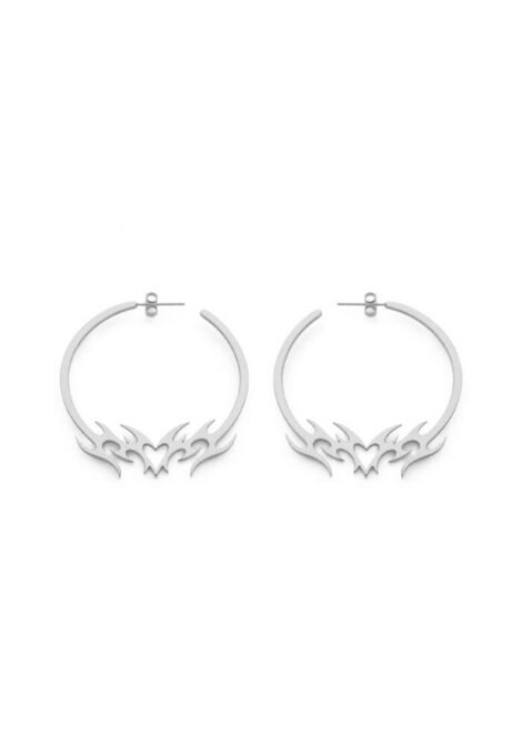 NEOTRIBAL ICON HOOP EARRINGS SILVER